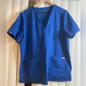 Figs Royal Blue Casma 3-Pocket Scrub Top- Size XL